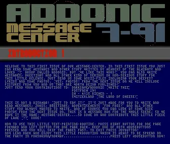 Message Center 01 (07/91) (1991) by Addonic
