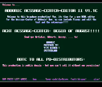 Message Center Editor 2 v1.1e Intro (1991) by Addonic