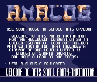 Helloween Party Invitation English (1993) by Analog