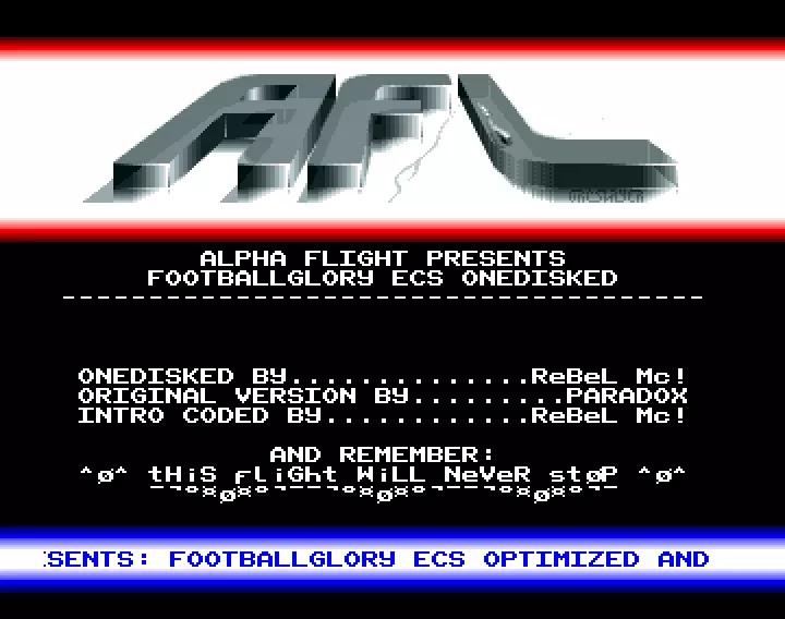 Football Glory One Disk (1993) by Alpha Flight