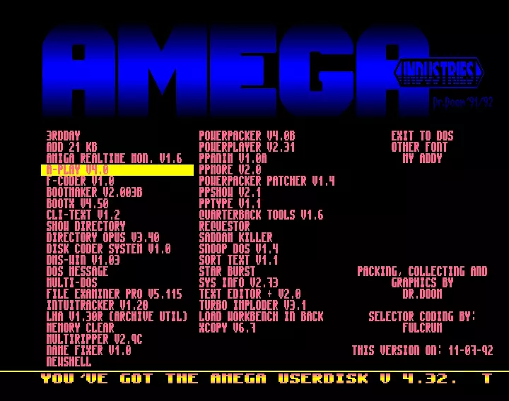 Userdisk v4.32 (1992) by Amega Industries