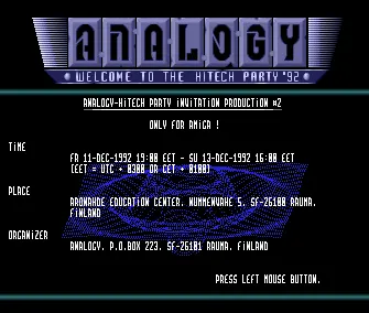 Hi-Tech Party Invitation 2 (1991) by Analogy
