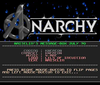 Raistlin's Message Box 01 (07/90) (1990) by Anarchy