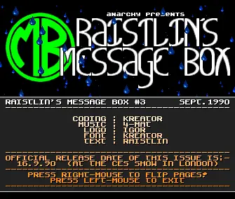 Raistlin's Message Box 03 (09/90) (1990) by Anarchy