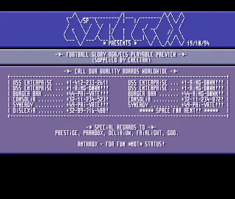 Football Glory Preview (1994) by Anthrox