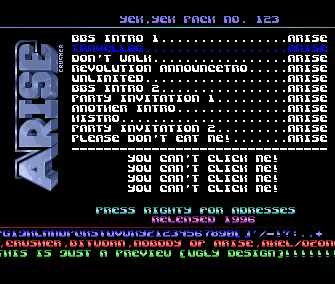 Packmenu Preview (1991) by Arise