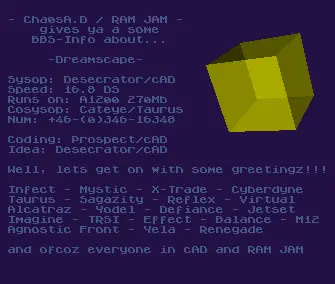 Dreamscape BBS Intro (1991) by Ram Jam