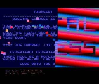Digital Express BBS Online (1991) by Razor 1911