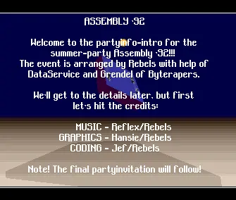 Assembly 92 Partyinfo Intro (1992) by Rebels