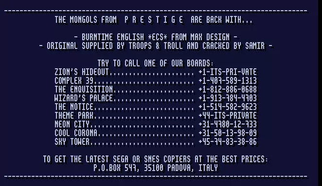 Burntime ECS (1994) by Prestige