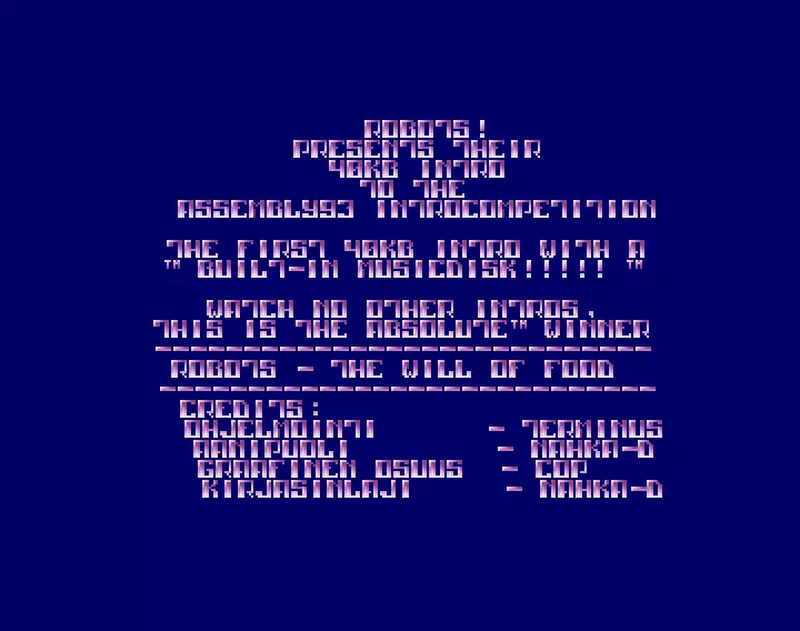 40k Intro with Musicdisk (1993) by Robots