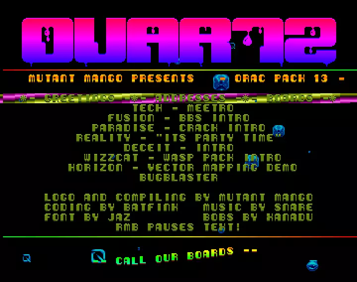 Orac Pack 13 (1991) by Quartz