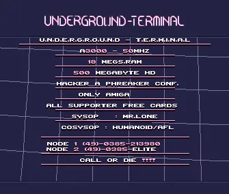 Underground Terminal BBS Intro (1992) by Sceptic