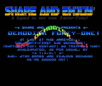 Demodisk 41 Intro (Sine Intro 10) (1989) by Share and Enjoy