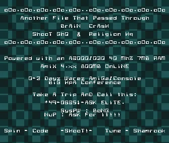 Brain Crash BBS Intro by Shoot