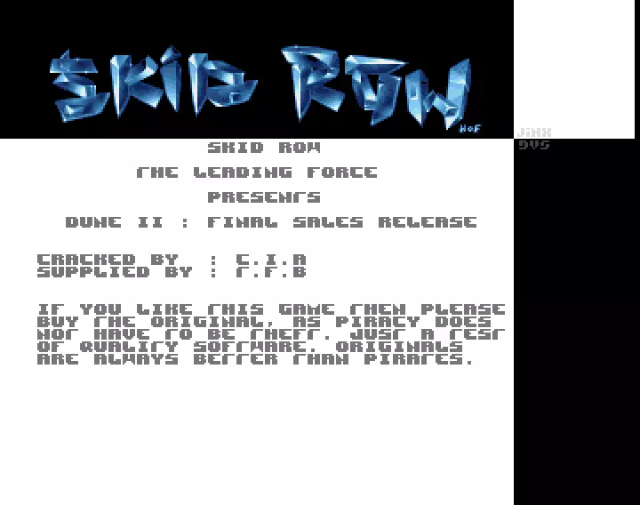 Dune II - The Battle For Arrakis - Final Sales (1993) by Skid Row