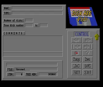 Disk Register v1.01 (1991) by Talent