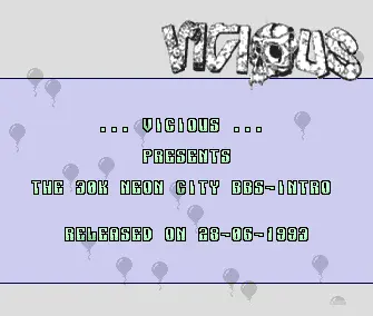 Neon City BBS Intro (1993) by Vicious