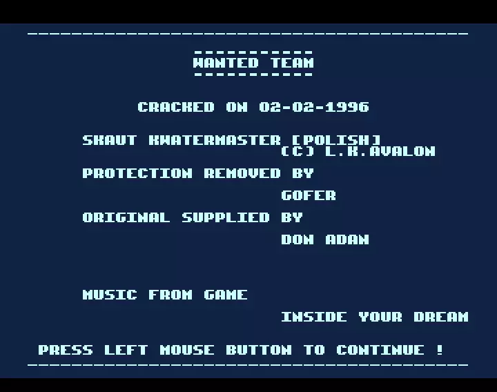 Skaut Kwatermaster (1996) by Wanted Team