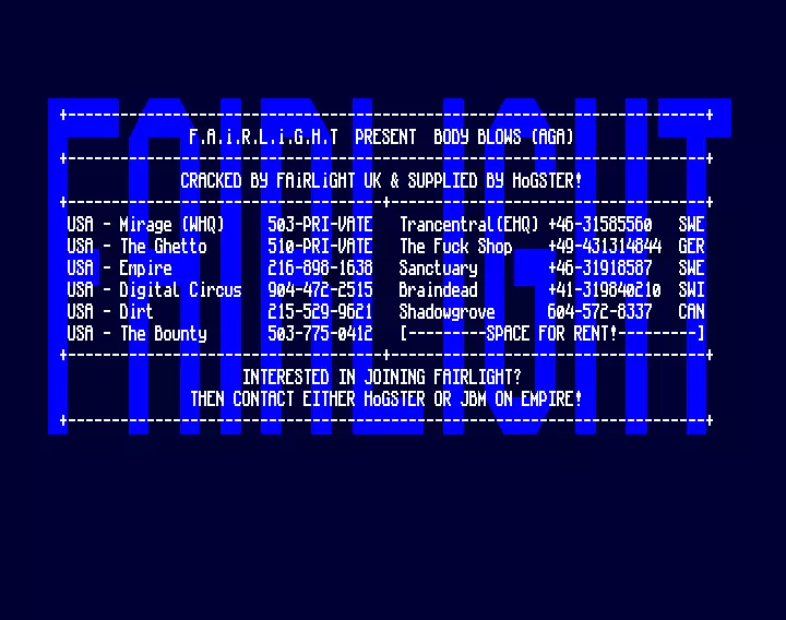 Body Blows AGA (1994) by Fairlight