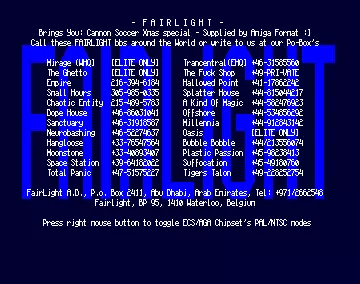 Cannon Soccer - Amiga Format Christmas Special (1993) by Fairlight