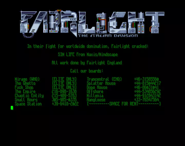 Sim Life OCS (1993) by Fairlight