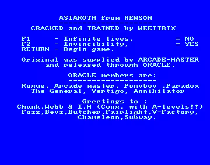 Astaroth - The Angel of Death +2 (1989) by Oracle