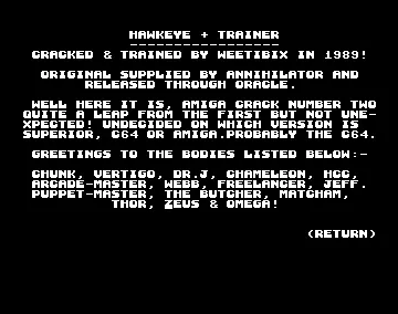 Hawkeye +2 (1989) by Oracle