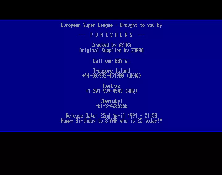 European Super League (1991) by Punishers
