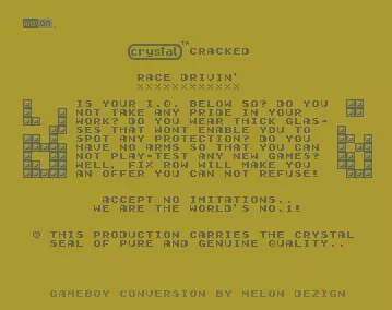 Race Drivin' (1992) by Crystal