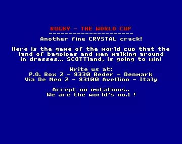 Rugby: The World Cup (1991) by Crystal
