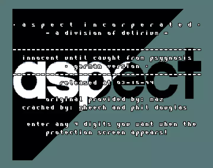 Innocent Until Caught - German (1994) by Aspect
