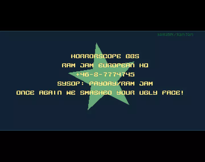 Horrorscope BBS by Ram Jam