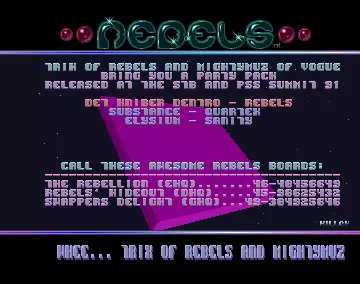 A Party Pack Released at the STB and PSS Summit 91 (1991) by Rebels