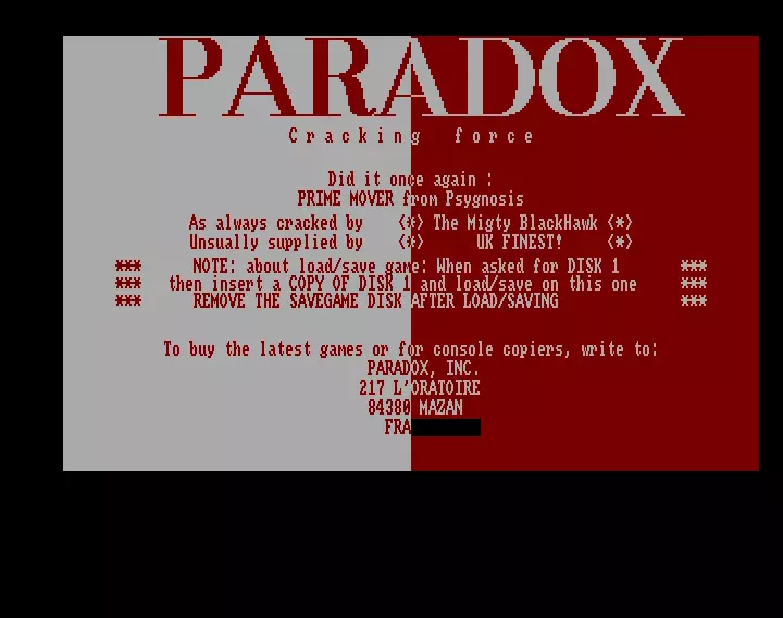 Prime Mover (1993) by Paradox