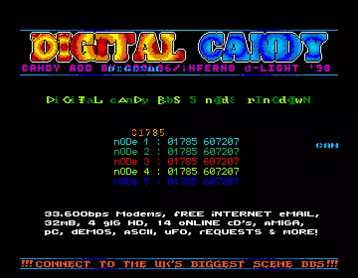 Digital Candy BBS Add (1998) by Inferno D-Light