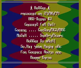BBS Intro 3 (1994) by Bonzai