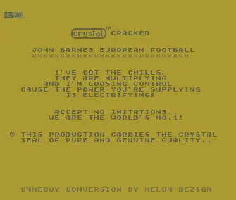 John Barnes European Football (1992) by Crystal