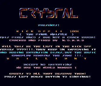 Kick Off 2: The Final Whistle - 100% (1991) by Crystal