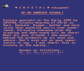 AV8B Harrier Assault (1992) by Crystal