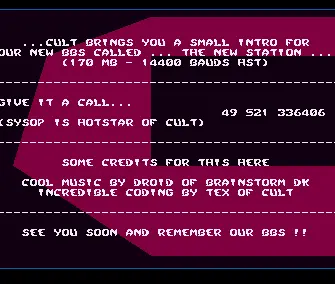 New Station BBS Intro (1991) by Cult