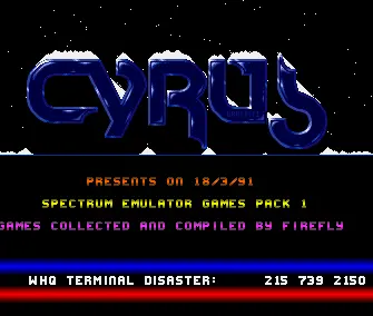 Spectrum Emulator Games Pack Intro (1991) by Cyrus