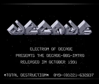 BBS Intro 1991 (1991) by Decade