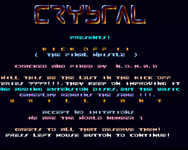 Kick Off 2: The Final Whistle (1991) by Crystal