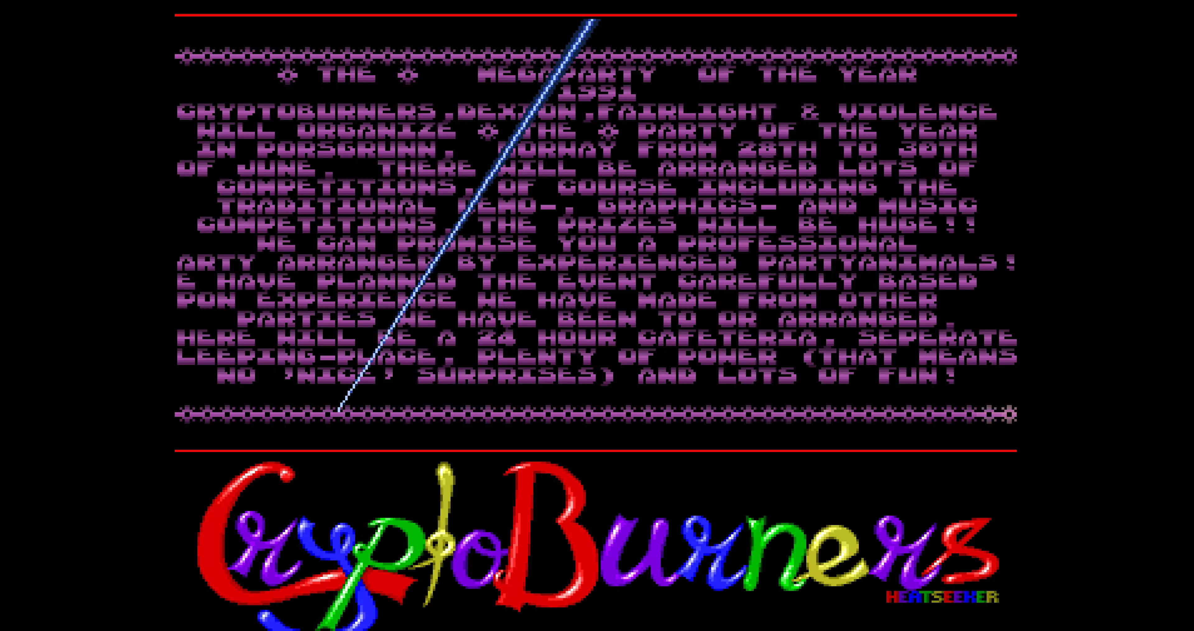Amega Party Invitation (1991) by Cryptoburners