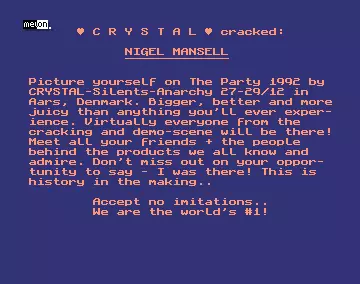 Nigel Mansell's World Championship (1992) by Crystal