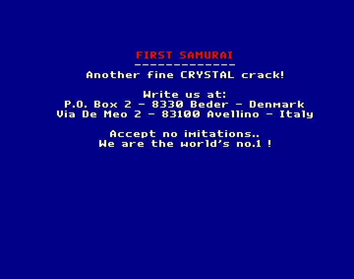 First Samurai (1991) by Crystal