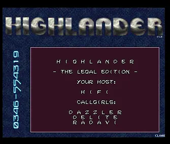 Highlander BBS Intro by Effect