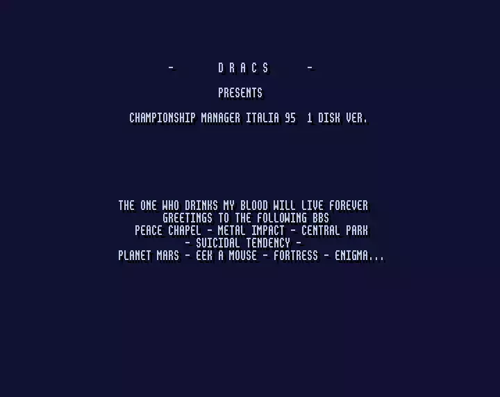 Championship Manager Italia 95 (1994) by Dracs