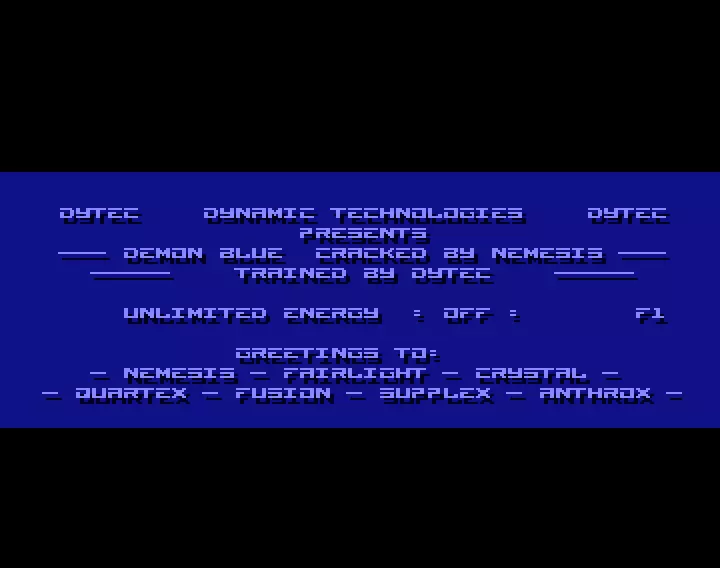 Demon Blue (1991) by Dytec